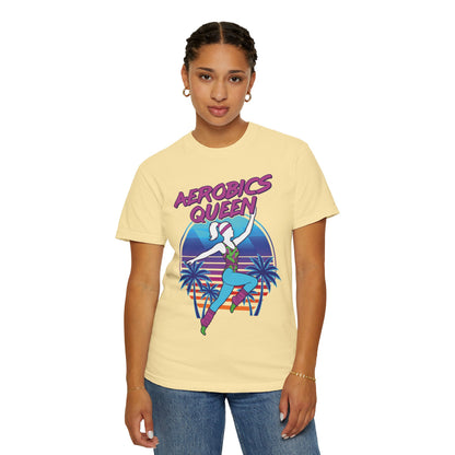 Aerobics Queen Retro 80s Dance Graphic Tee | Vintage Workout Shirt Women
