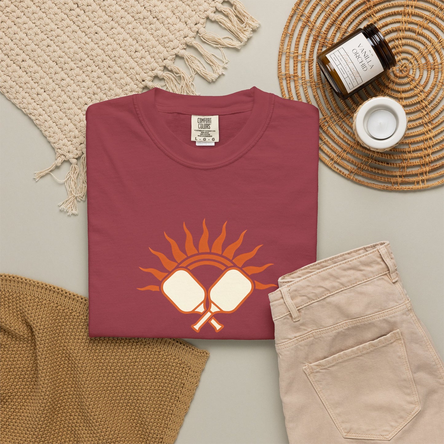 Pickleball Sun Badge Tee Pickler Vintage Minimalist Unisex Shirt