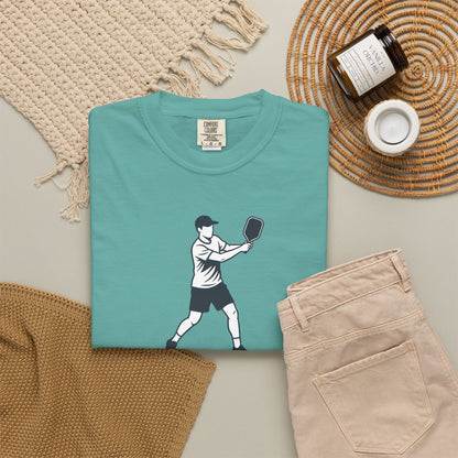 Pickleball Player Silhouette Tee Pickler Minimalist Men's Graphic Shirt