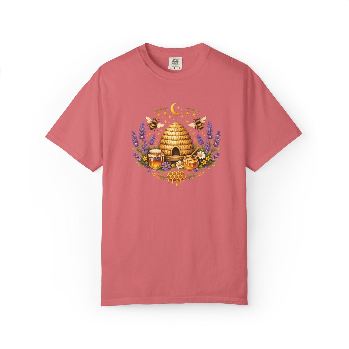 Beehive Honey and Lavender Tee | Vintage Nature Art Shirt | Botanical Garden Gift