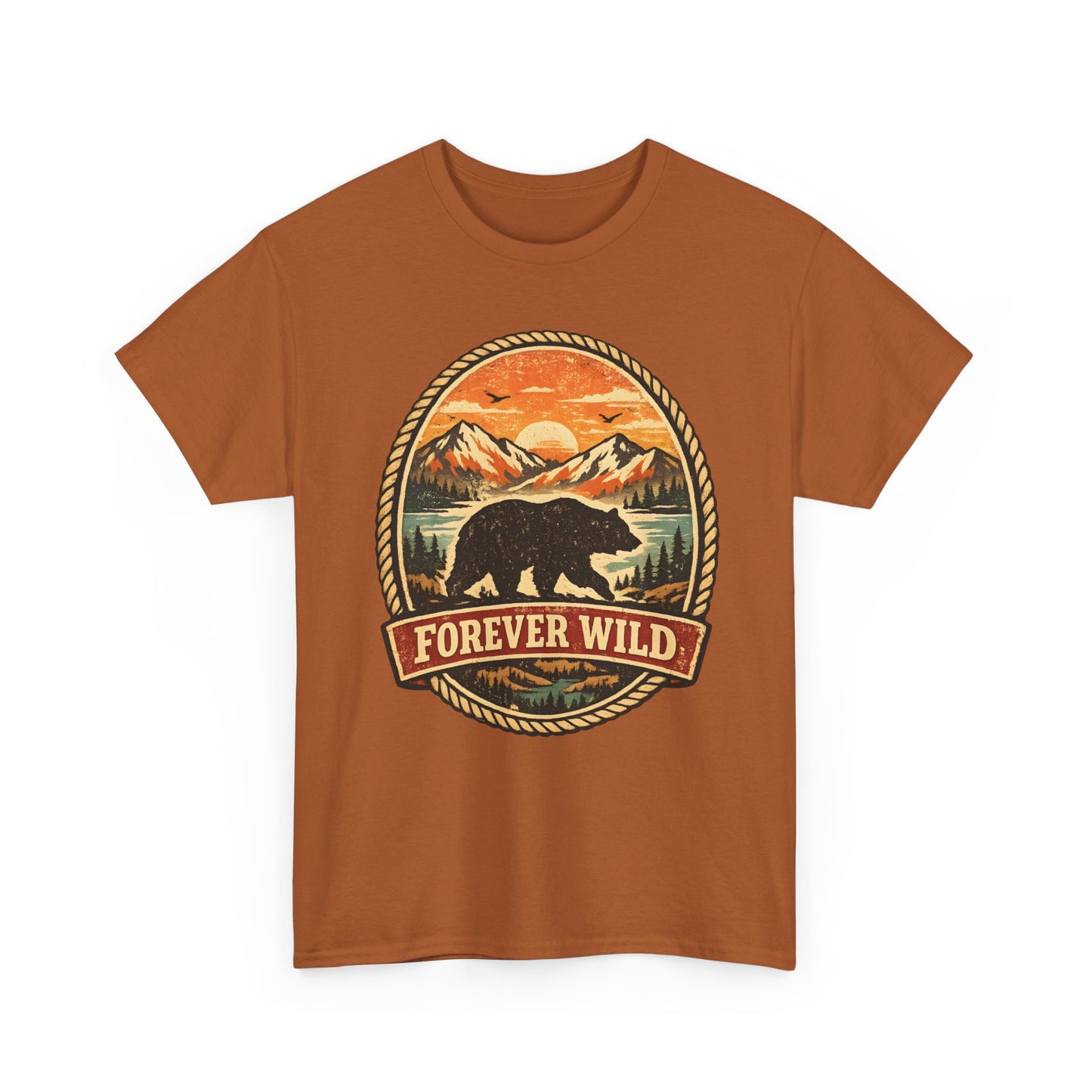 Grizzly Bear Forever Wild Badge Tee | Vintage National Park Shirt | Nature Lover Gift
