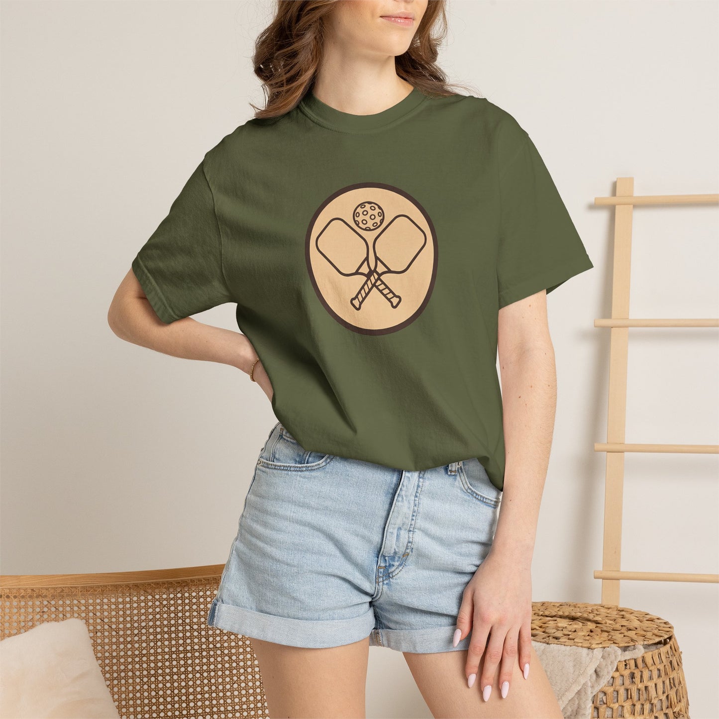 Vintage Pickleball Badge Tee Pickler Crest Minimalist Unisex Shirt