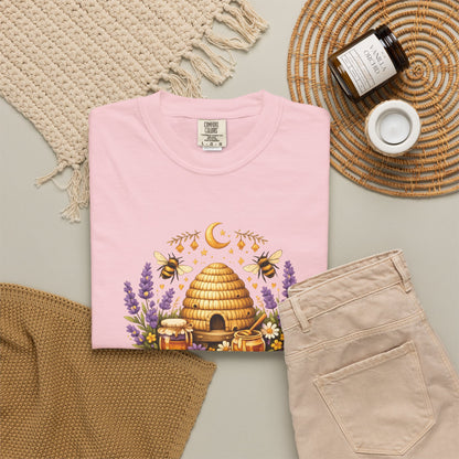 Beehive Honey and Lavender Tee | Vintage Nature Art Shirt | Botanical Garden Gift
