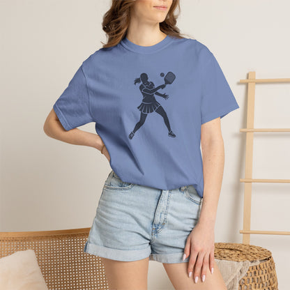 Pickleball Female Silhouette Icon Tee Minimalist Pickler Graphic Women T-Shirt
