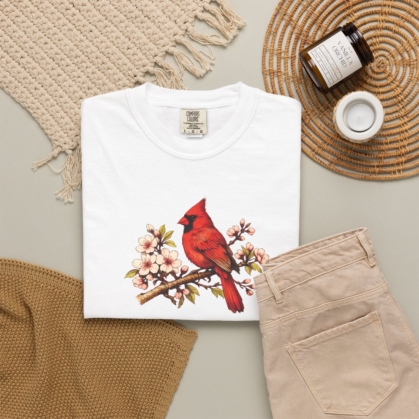 Cardinal Botanical Tee | Vintage Bird Art Shirt | Bird Watcher Gift
