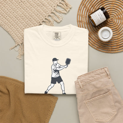 Pickleball Player Silhouette Tee Pickler Minimalist Men's Graphic Shirt