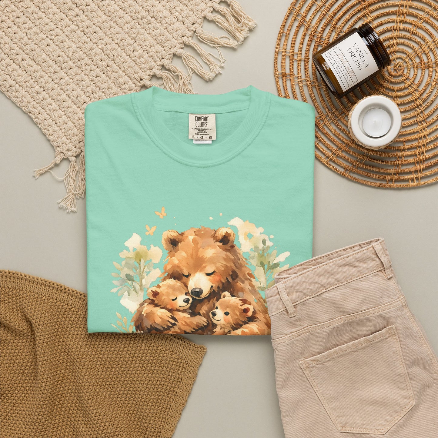 Mother Bear and Cubs Watercolor Tee | Wildlife Art Shirt | Mother Nature Gift | Unisex