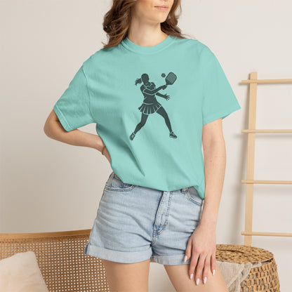Pickleball Female Silhouette Icon Tee Minimalist Pickler Graphic Women T-Shirt