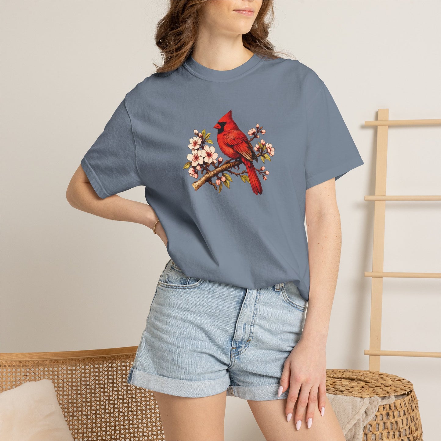 Cardinal Botanical Tee | Vintage Bird Art Shirt | Bird Watcher Gift
