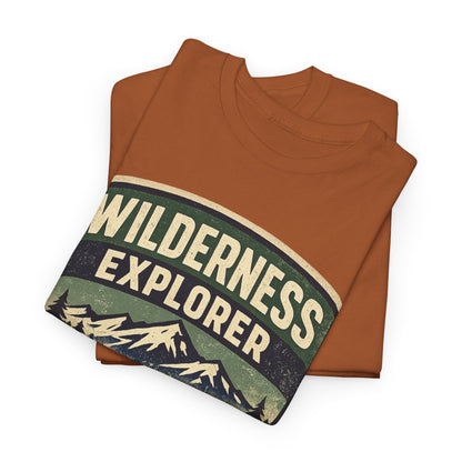 Wilderness Explorer Shield badge Tee | Retro Outdoor Adventure design | Hiking