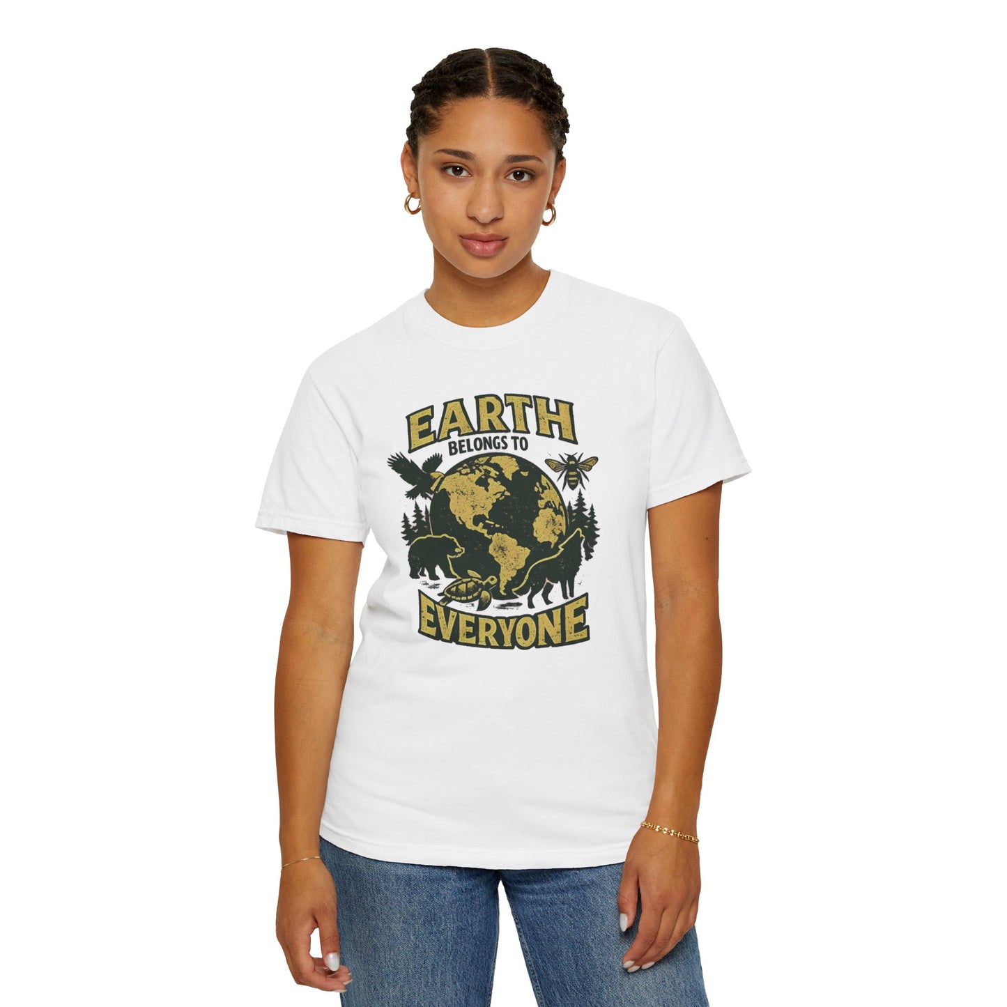 Earth Belongs to Everyone Earth Day Tee | Conservation Art Shirt | Wildlife Gift