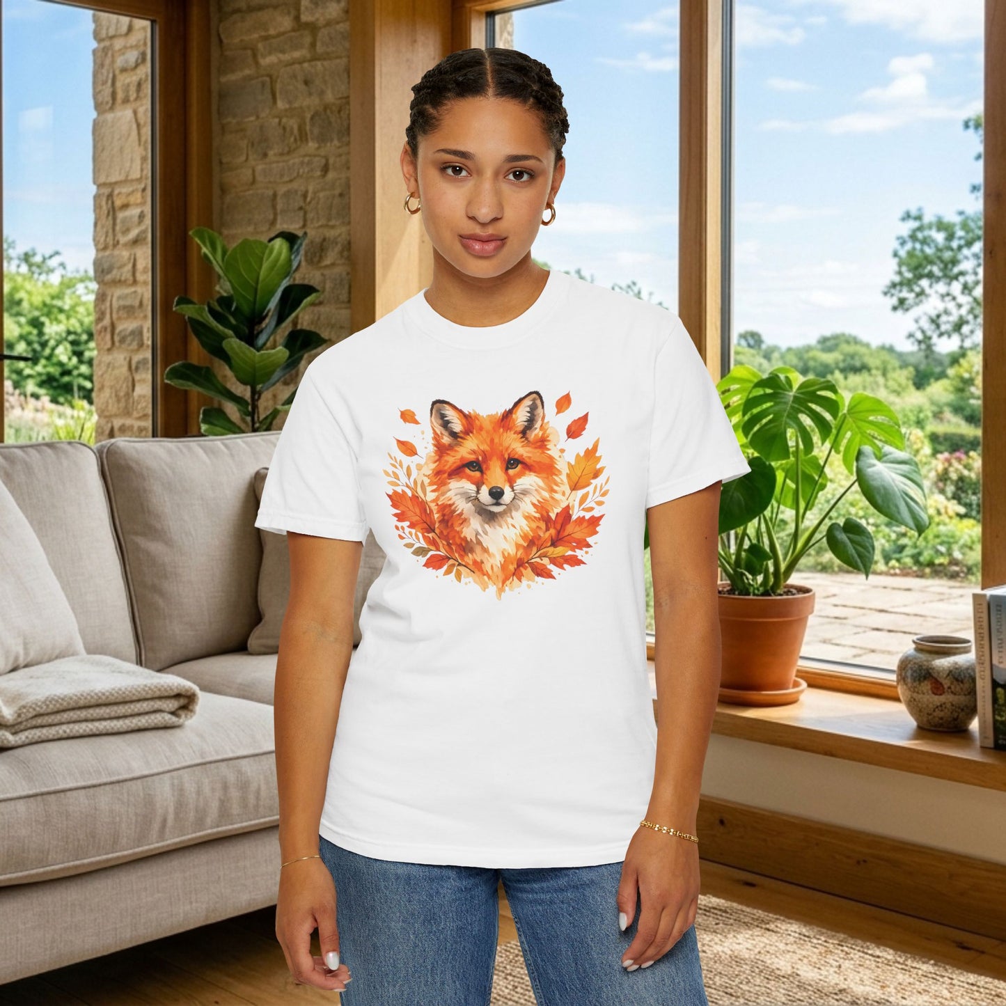 Watercolor Fox Graphic Tee | Autumn Wildlife Art Shirt | Nature Lover Gift | Unisex