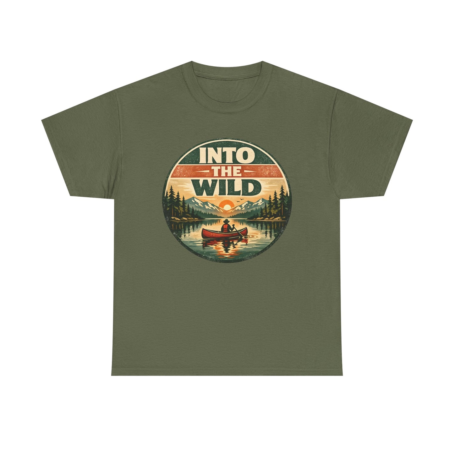 Into the Wild Canoe Badge Tee | Vintage Outdoor Graphic Shirt | Camping Adventure Gift