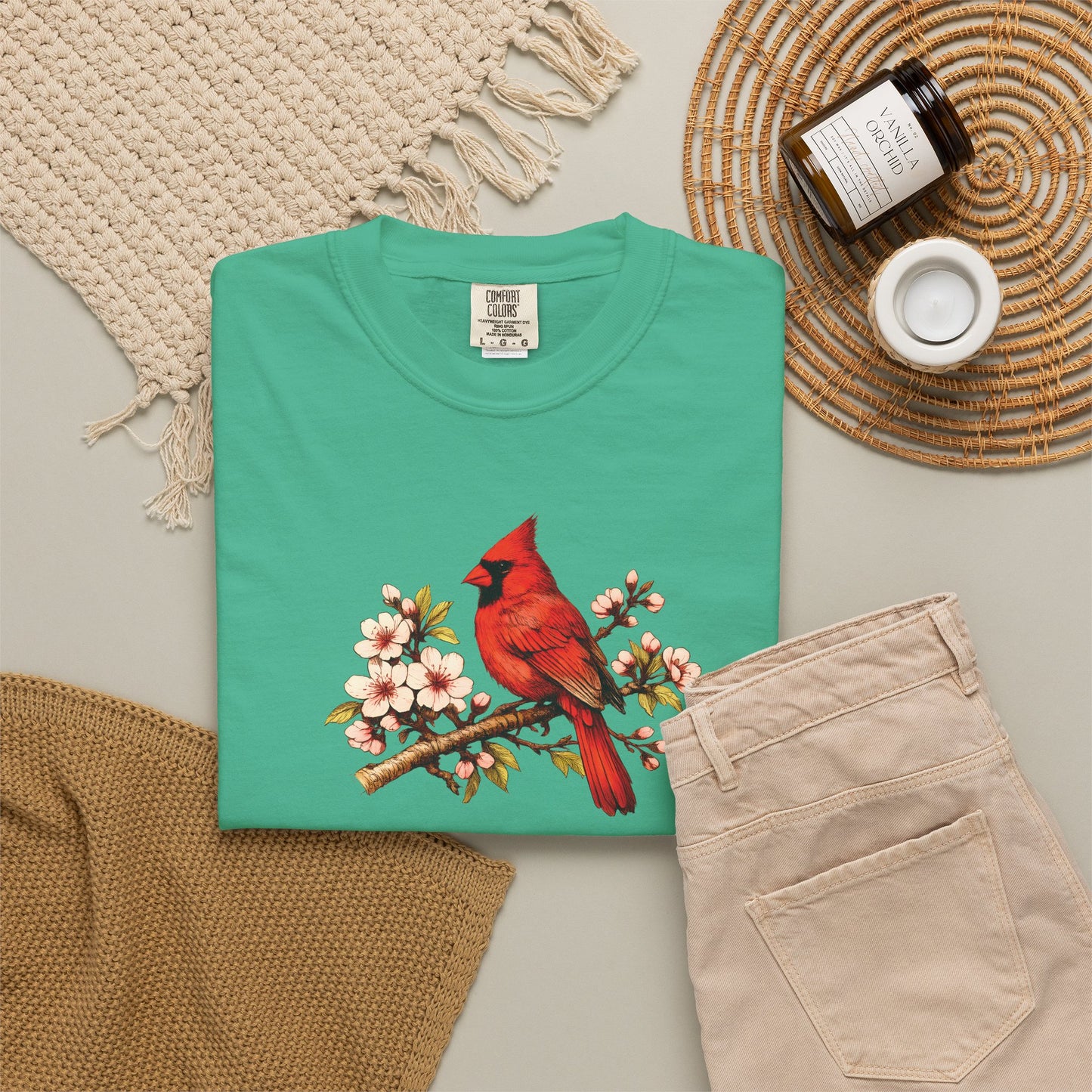 Cardinal Botanical Tee | Vintage Bird Art Shirt | Bird Watcher Gift