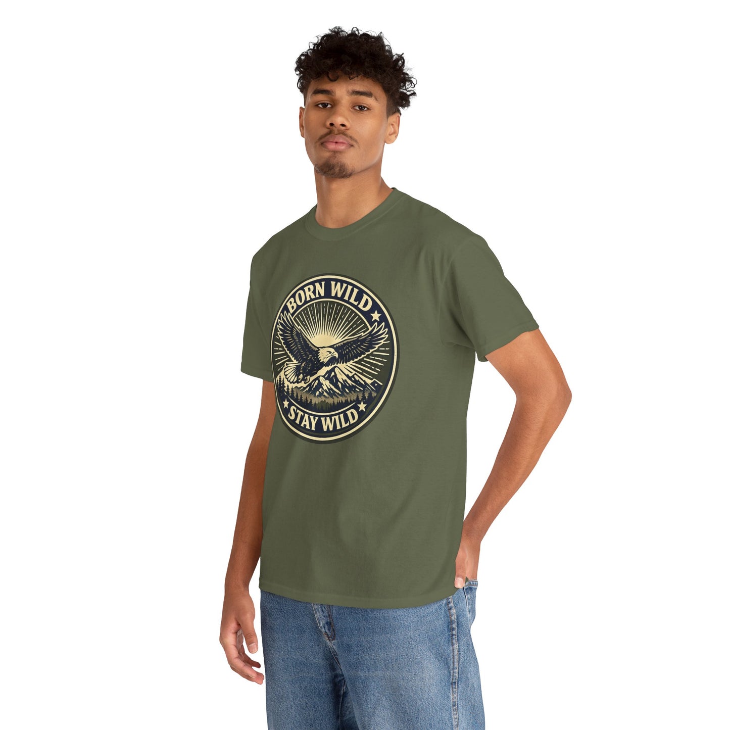 Eagle Ranger Patch Graphic Tee | Mid-Century Outdoor Shirt | Born Wild Stay Wild Unisex