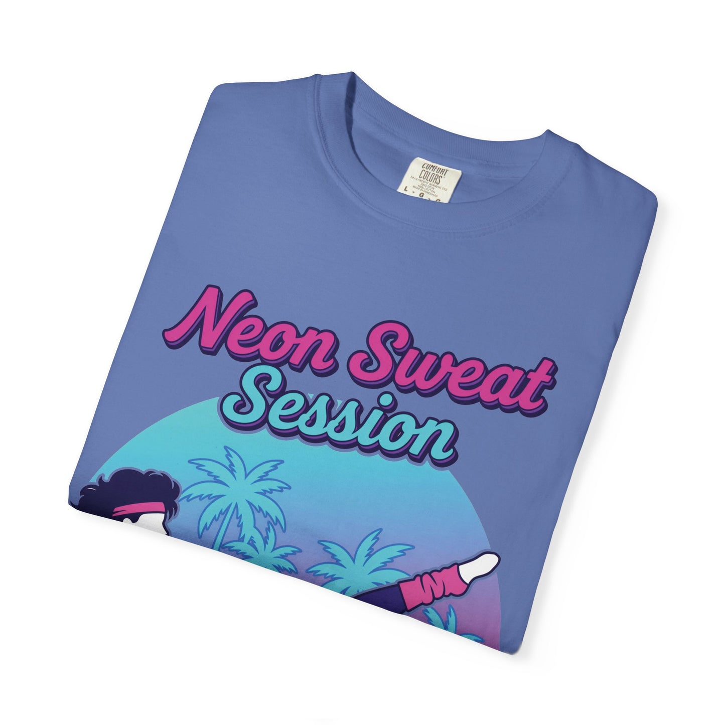 Neon Sweat Session Retro 80s Aerobics Graphic Tee | Vintage Workout Shirt