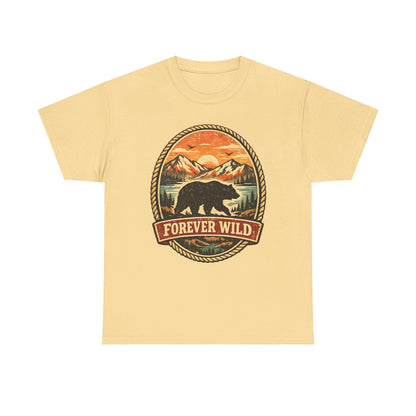 Grizzly Bear Forever Wild Badge Tee | Vintage National Park Shirt | Nature Lover Gift