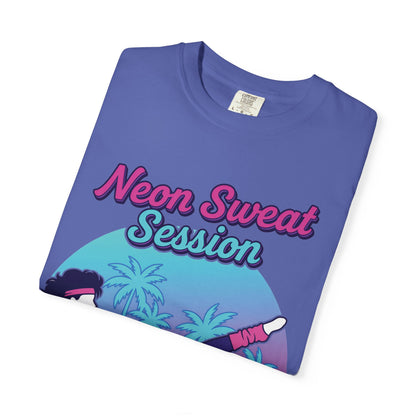 Neon Sweat Session Retro 80s Aerobics Graphic Tee | Vintage Workout Shirt