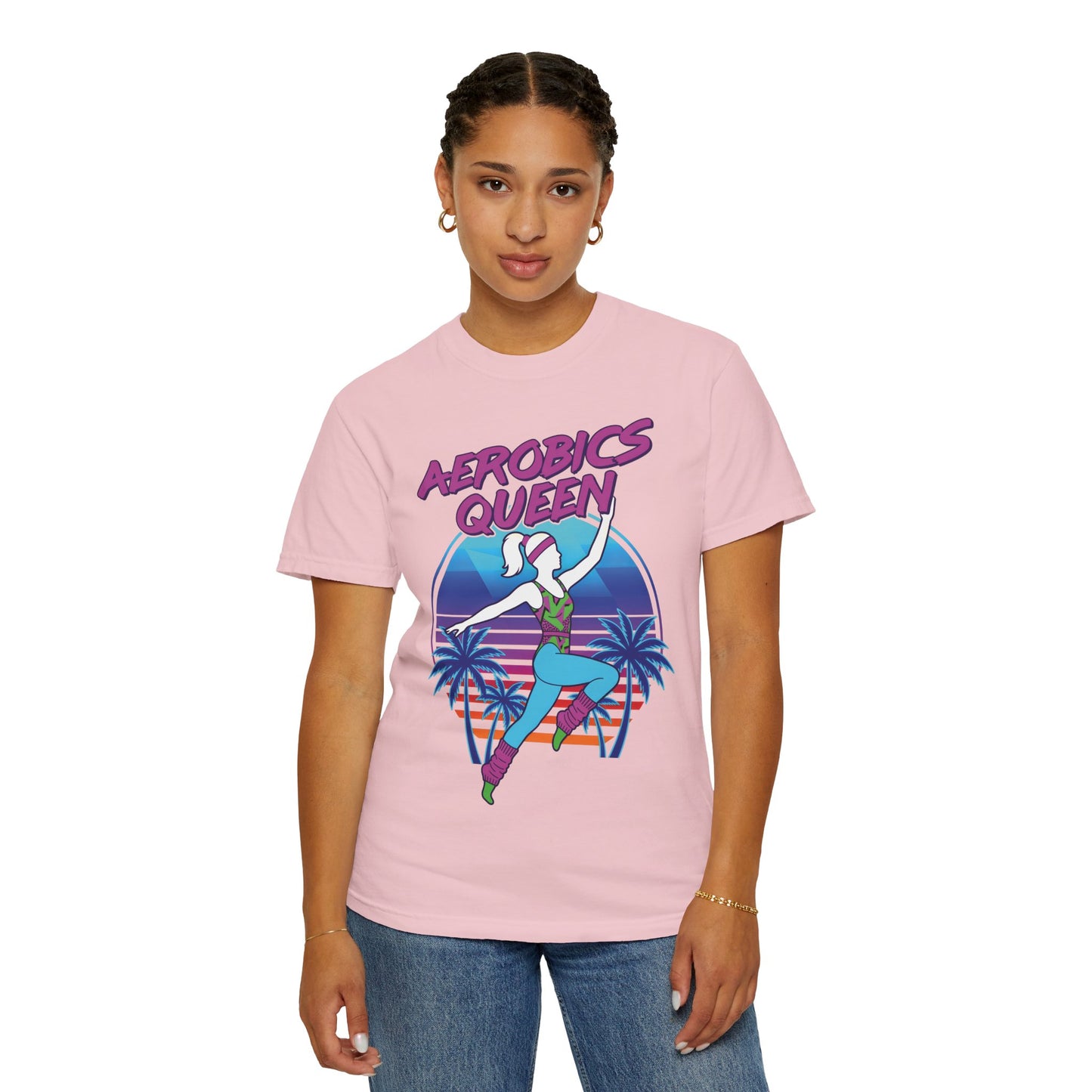 Aerobics Queen Retro 80s Dance Graphic Tee | Vintage Workout Shirt Women