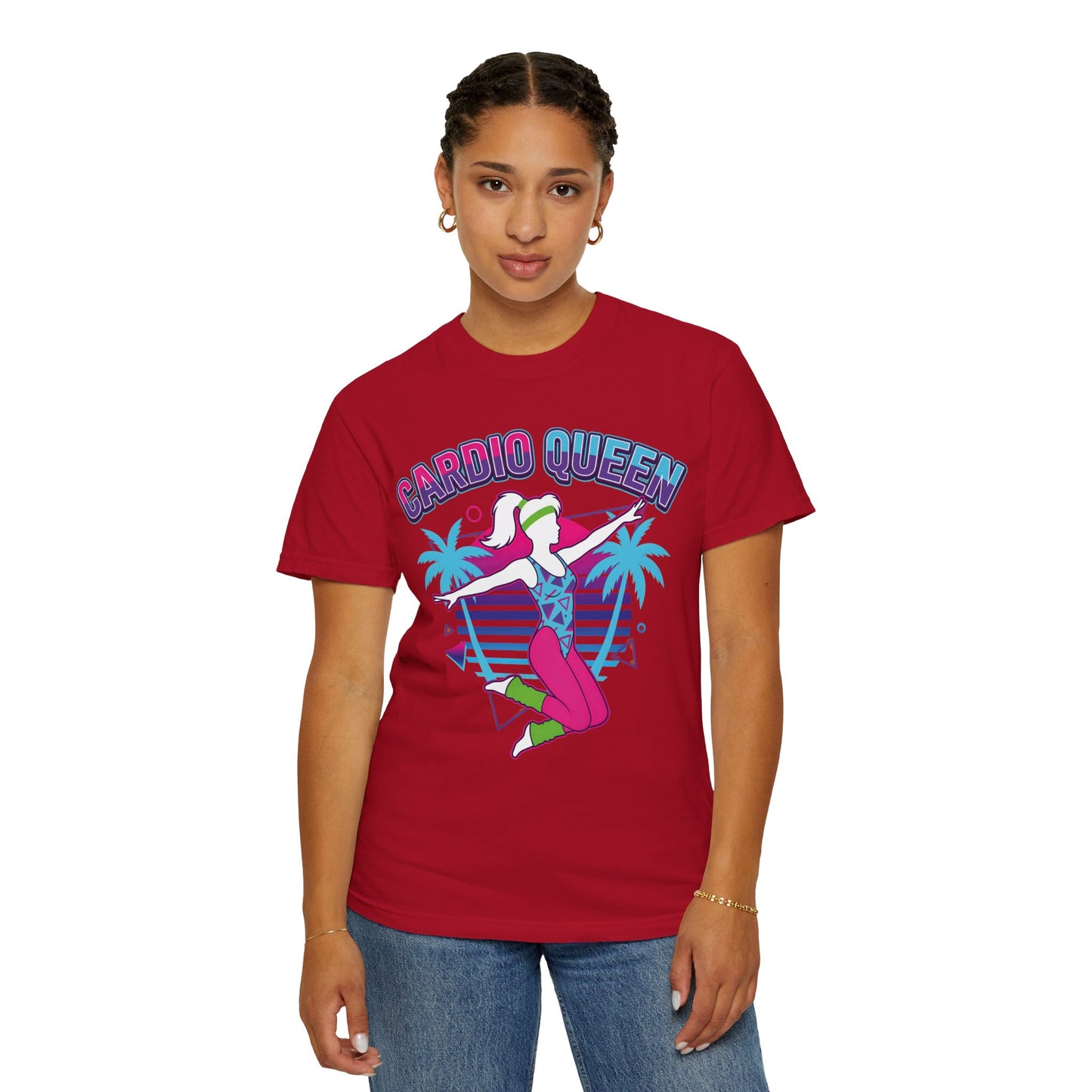 Cardio Queen Retro 80s Aerobics Graphic Tee | Vintage Workout Shirt Women