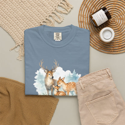 Watercolor Deer Family Tee | Forest Wildlife Art Shirt | Nature Lover Gift | Unisex