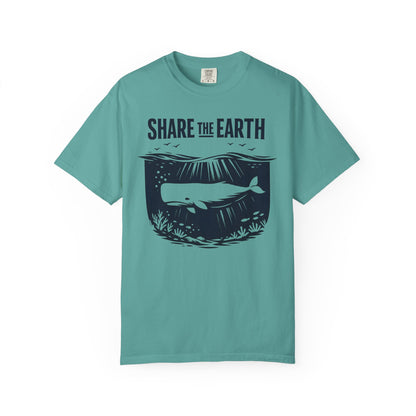 Whale Conservation Tee | Share the Earth Graphic Shirt | Ocean Wildlife Gift | Unisex