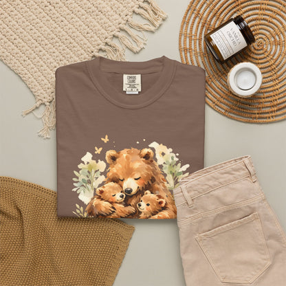 Mother Bear and Cubs Watercolor Tee | Wildlife Art Shirt | Mother Nature Gift | Unisex