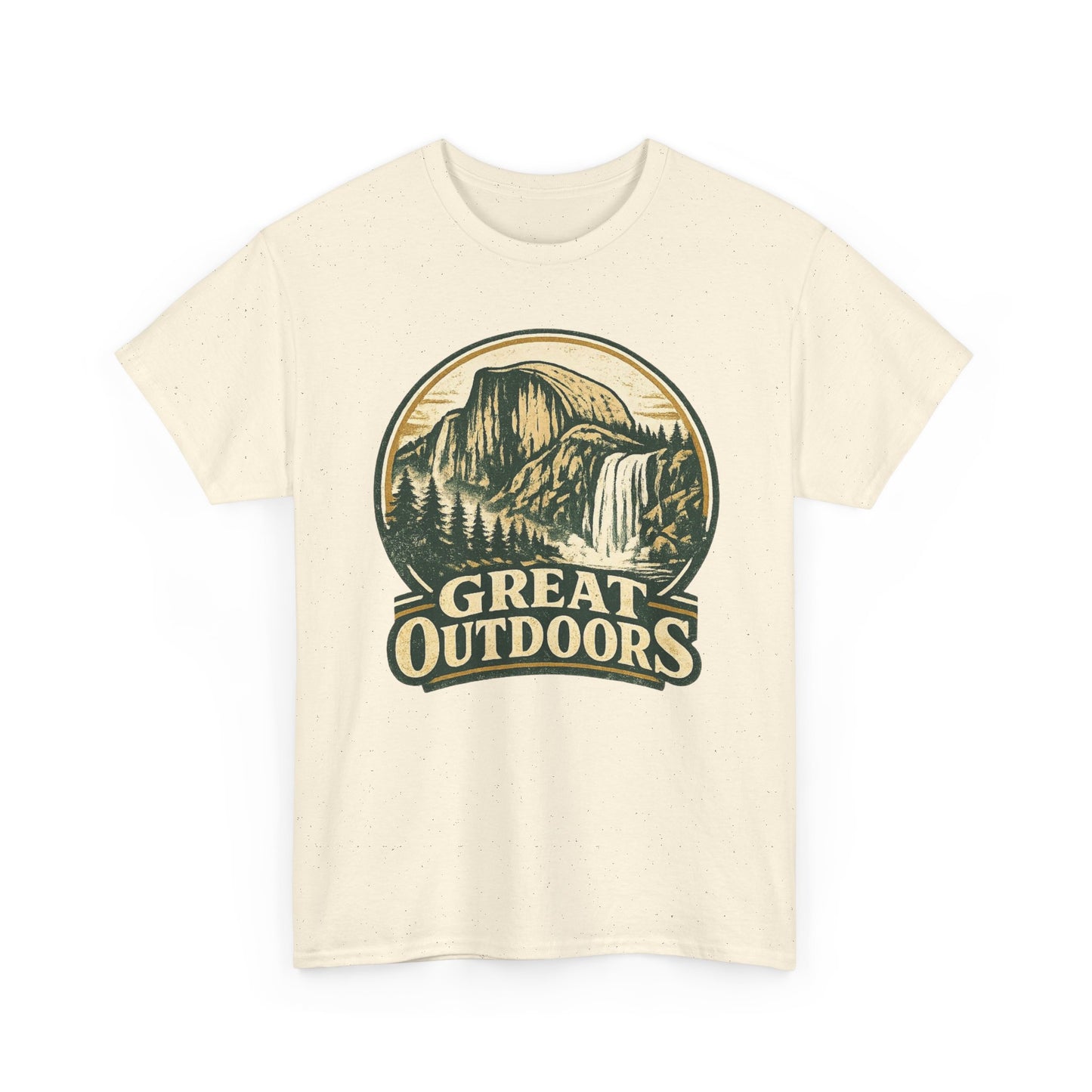 Great Outdoors Retro Badge Tee | Yosemite Half Dome Graphic Shirt | Camping Gift