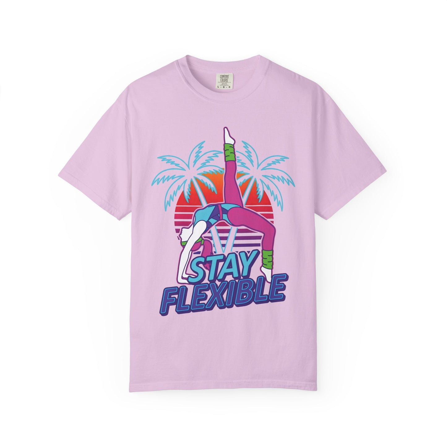 Stay Flexible Retro 80s Backbend Graphic Tee | Vintage Workout Shirt Women