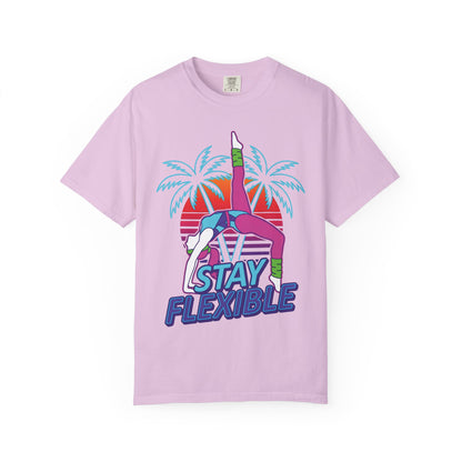 Stay Flexible Retro 80s Backbend Graphic Tee | Vintage Workout Shirt Women