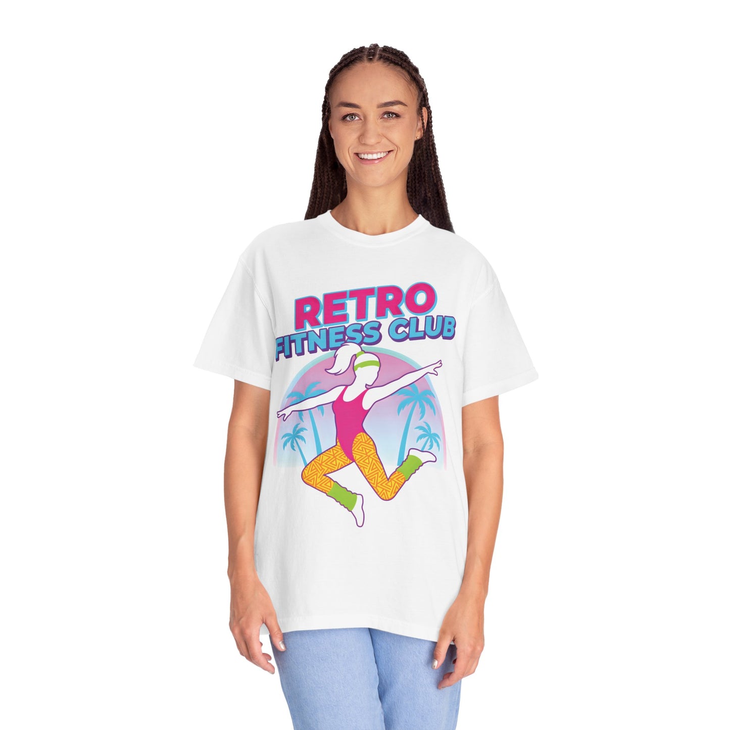 Retro Fitness Club 80s Aerobics Graphic Tee | Vintage Gym Shirt Women