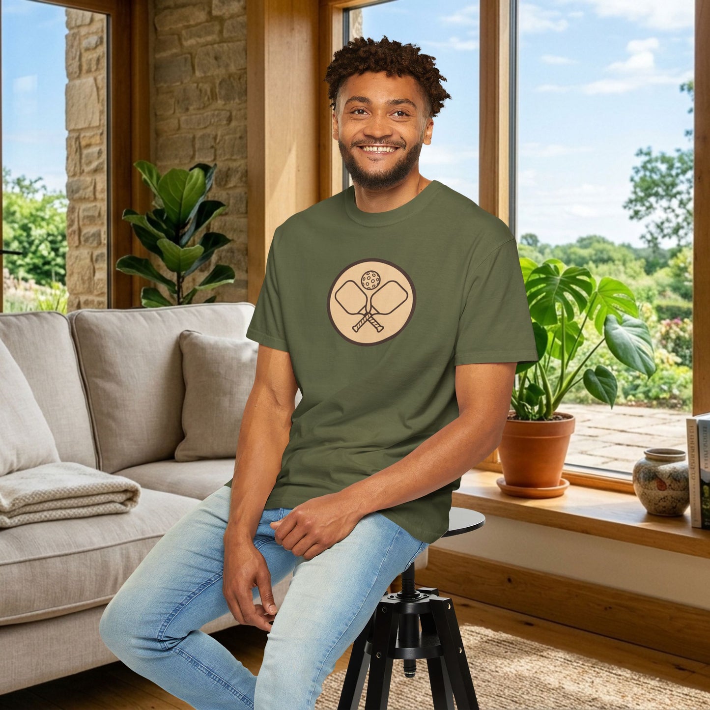 Vintage Pickleball Badge Tee Pickler Crest Minimalist Unisex Shirt