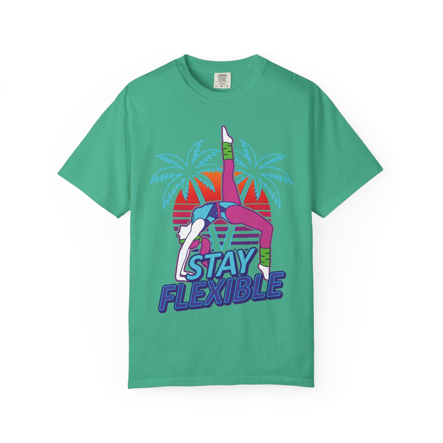 Stay Flexible Retro 80s Backbend Graphic Tee | Vintage Workout Shirt Women