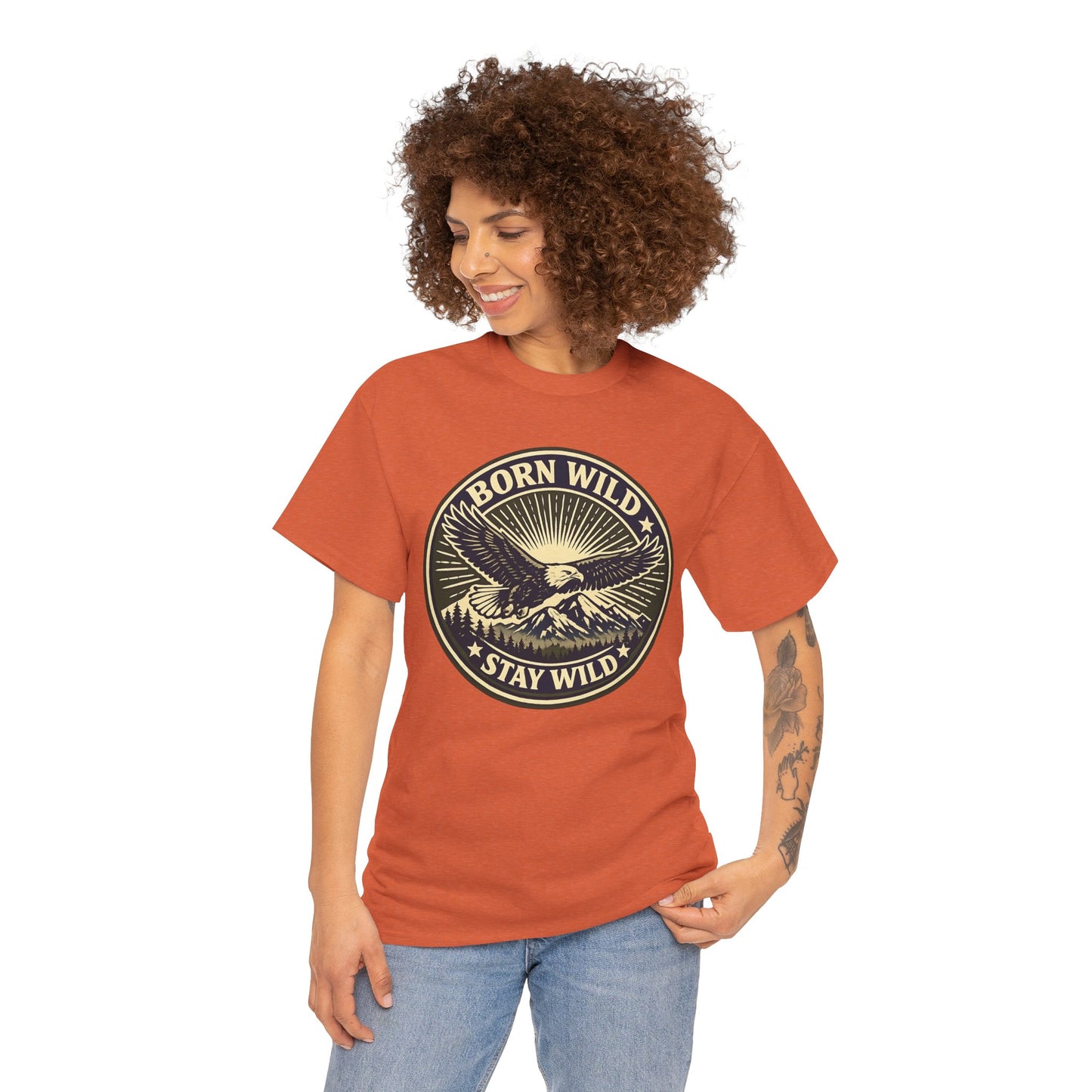 Eagle Ranger Patch Graphic Tee | Mid-Century Outdoor Shirt | Born Wild Stay Wild Unisex