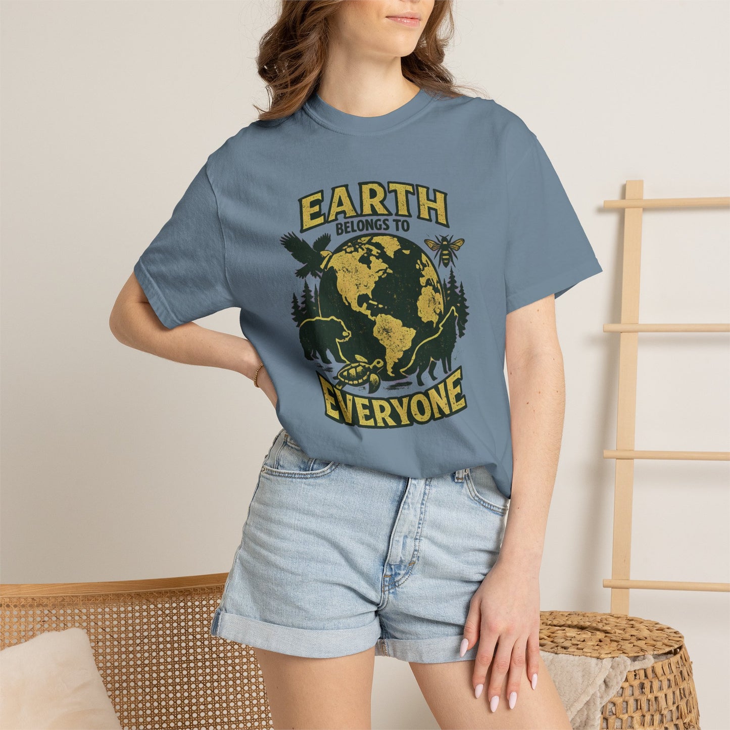 Earth Belongs to Everyone Earth Day Tee | Conservation Art Shirt | Wildlife Gift