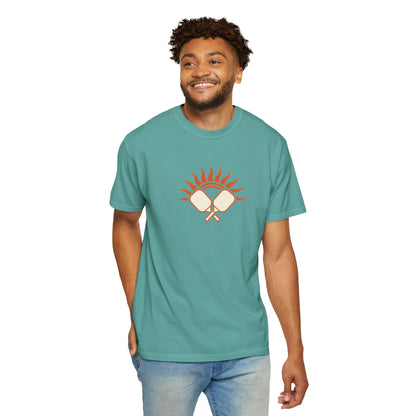 Pickleball Sun Badge Tee Pickler Vintage Minimalist Unisex Shirt