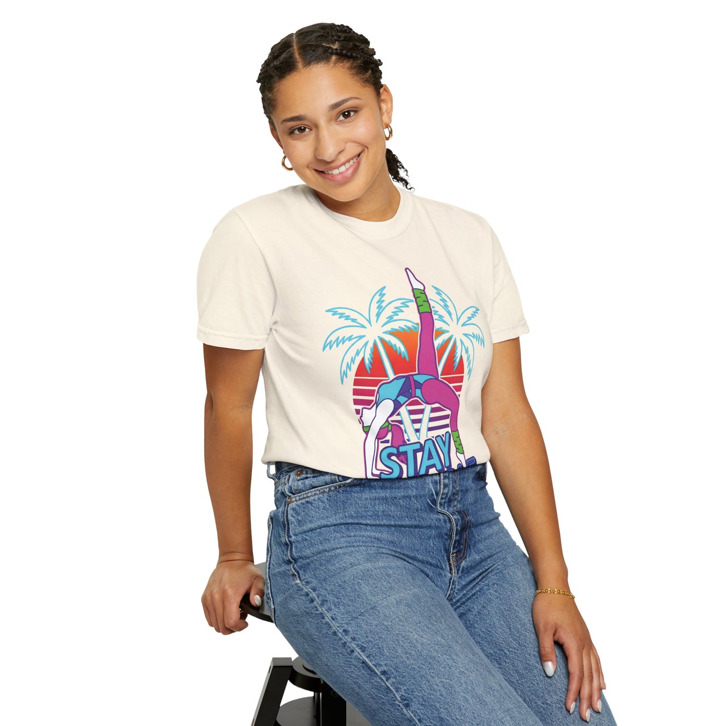 Stay Flexible Retro 80s Backbend Graphic Tee | Vintage Workout Shirt Women