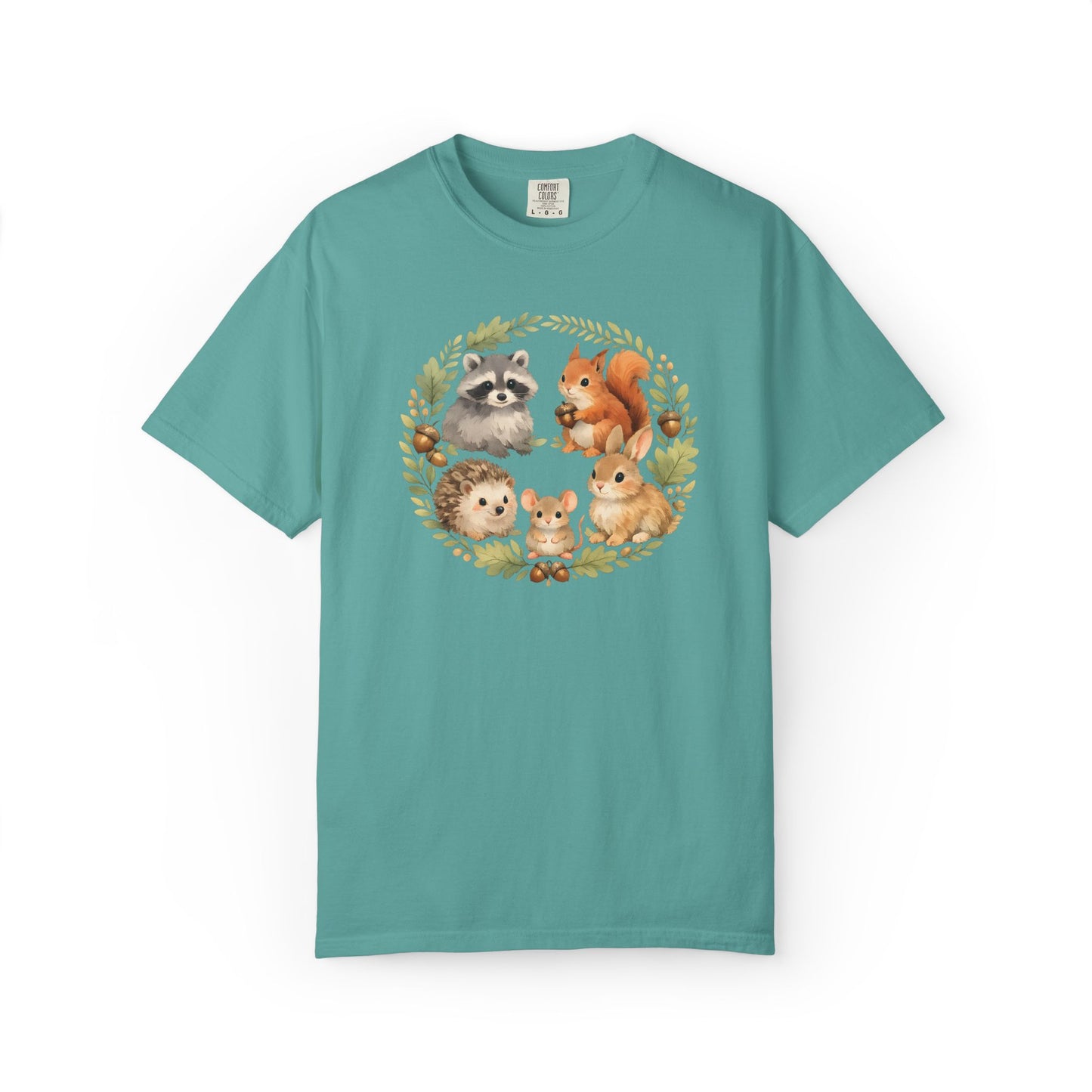 Woodland Animals Circle Watercolor Tee | Forest Creature Gift Shirt | Nature Lover