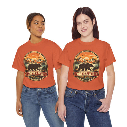 Grizzly Bear Forever Wild Badge Tee | Vintage National Park Shirt | Nature Lover Gift