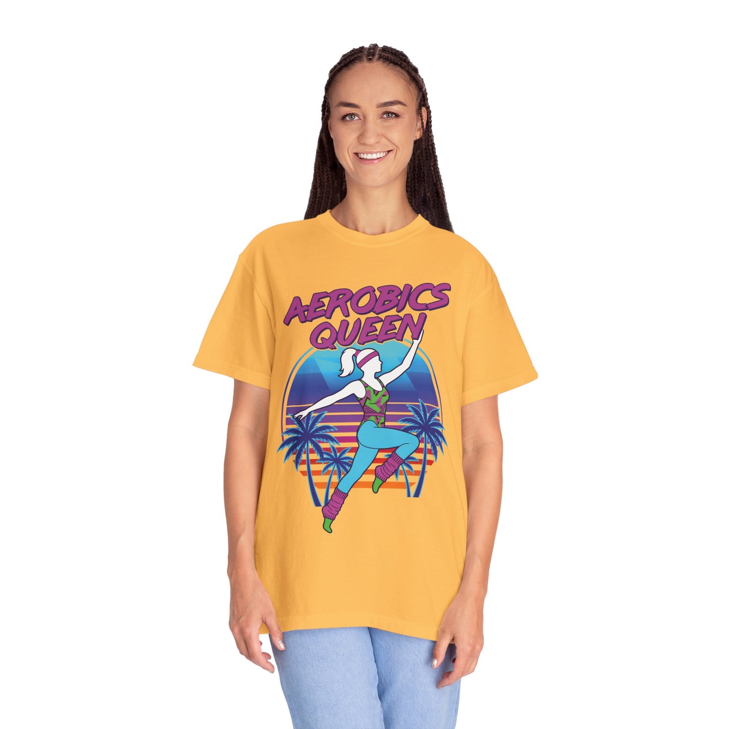 Aerobics Queen Retro 80s Dance Graphic Tee | Vintage Workout Shirt Women