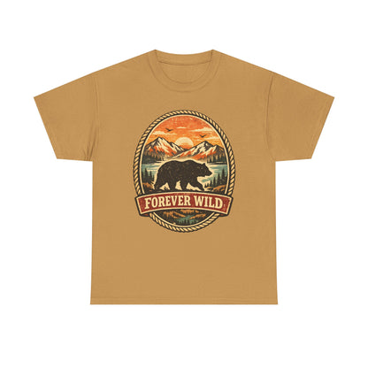Grizzly Bear Forever Wild Badge Tee | Vintage National Park Shirt | Nature Lover Gift