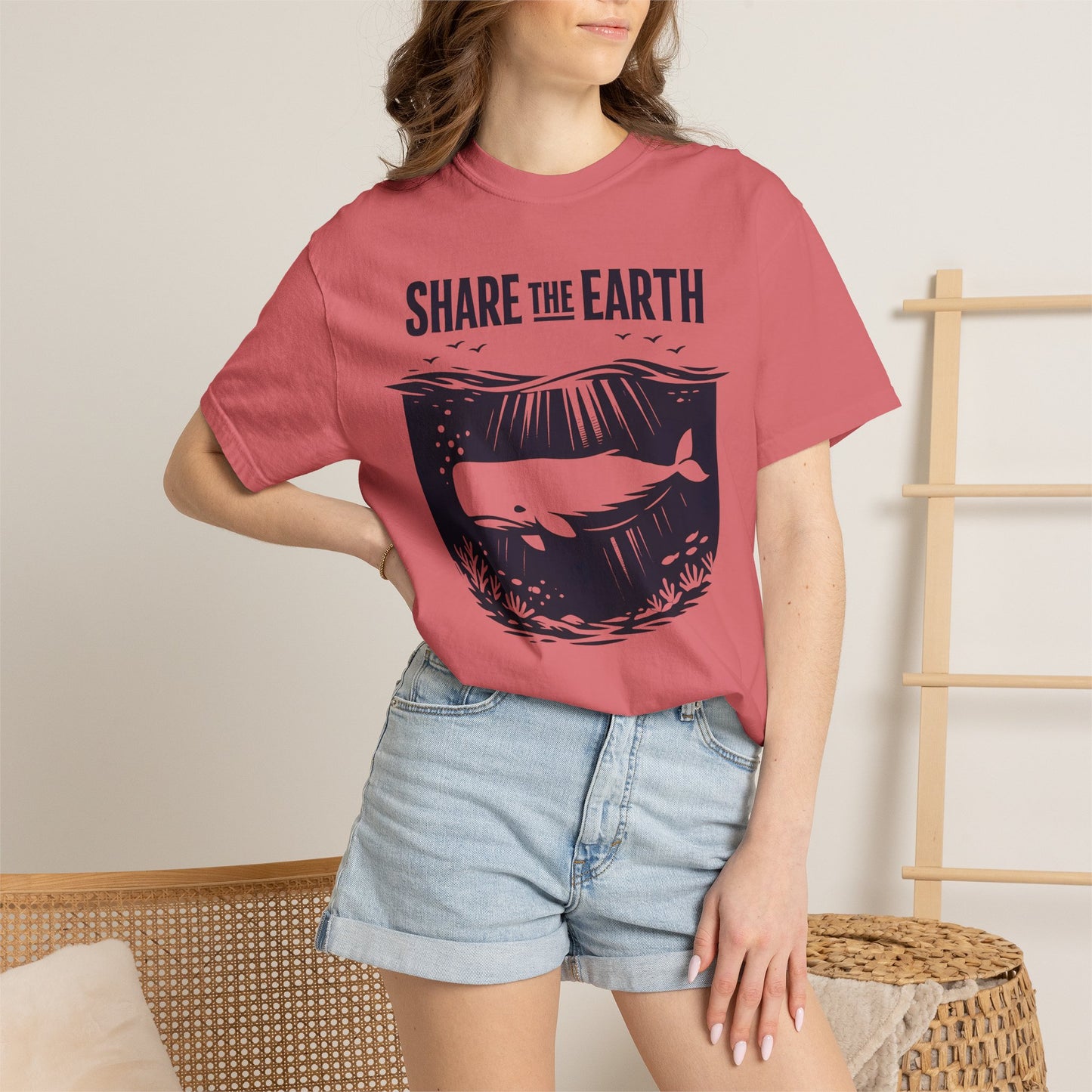 Whale Conservation Tee | Share the Earth Graphic Shirt | Ocean Wildlife Gift | Unisex