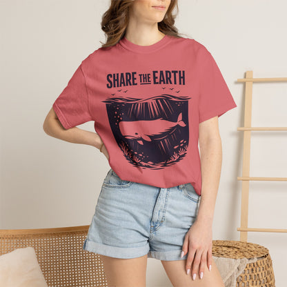 Whale Conservation Tee | Share the Earth Graphic Shirt | Ocean Wildlife Gift | Unisex