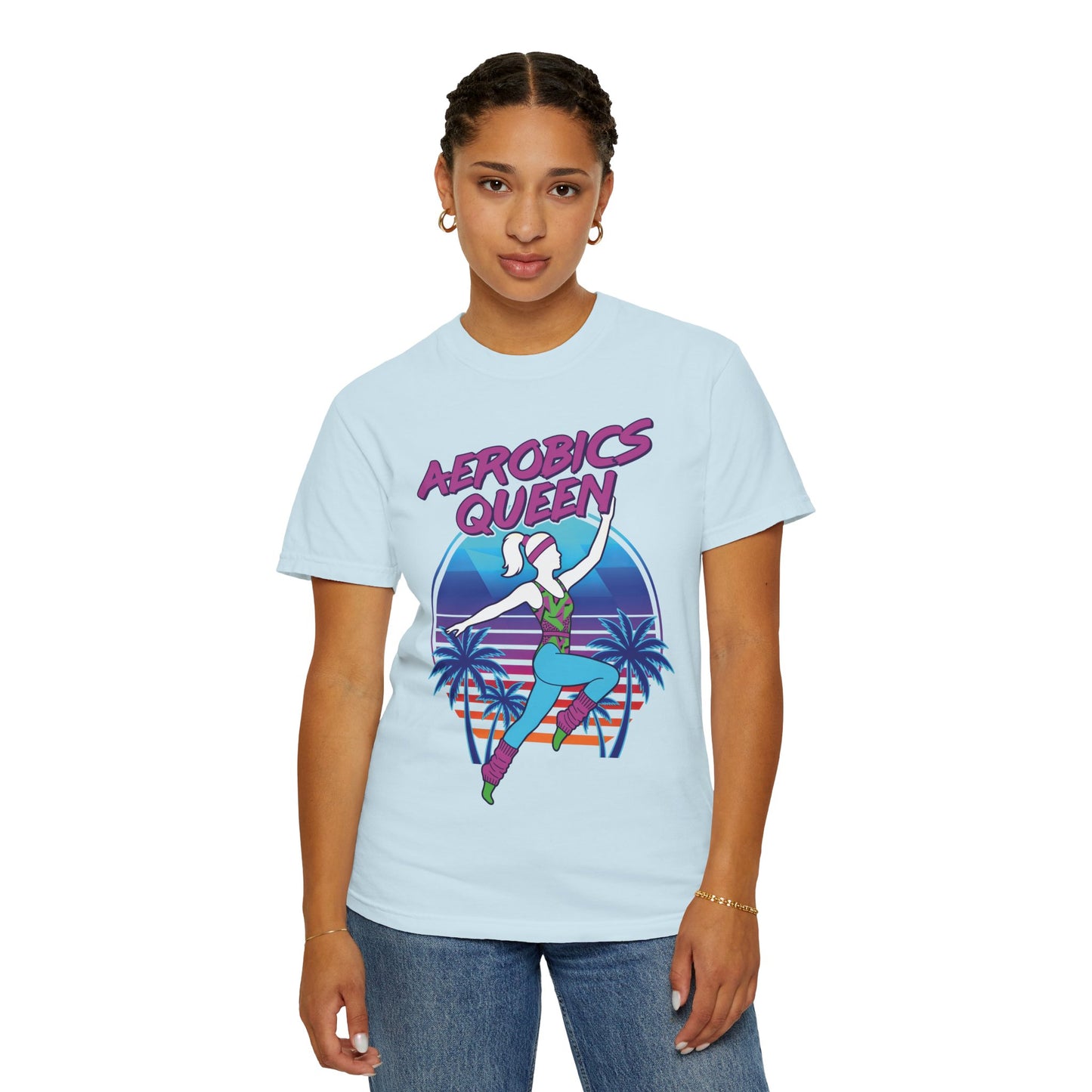 Aerobics Queen Retro 80s Dance Graphic Tee | Vintage Workout Shirt Women