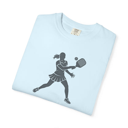 Pickleball Female Silhouette Icon Tee Minimalist Pickler Graphic Women T-Shirt