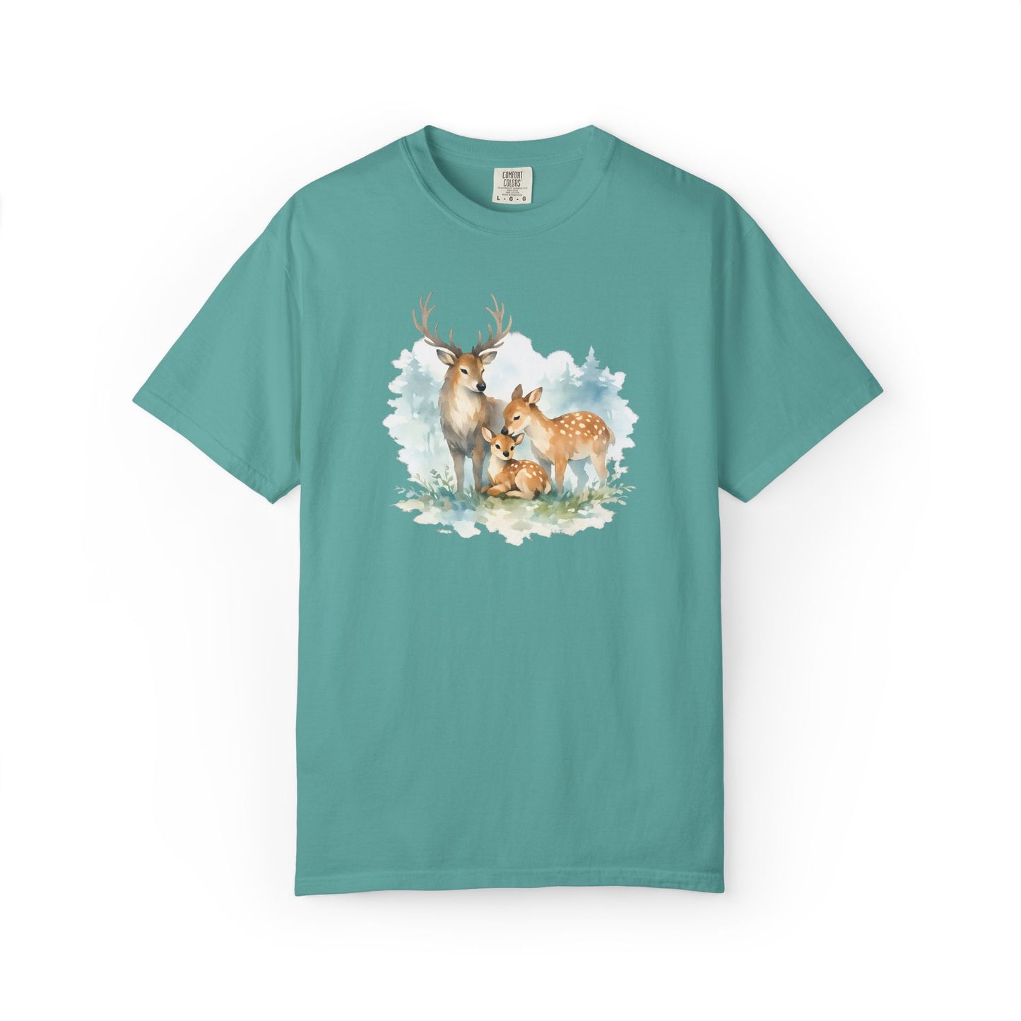 Watercolor Deer Family Tee | Forest Wildlife Art Shirt | Nature Lover Gift | Unisex