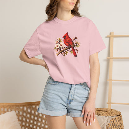 Cardinal Botanical Tee | Vintage Bird Art Shirt | Bird Watcher Gift