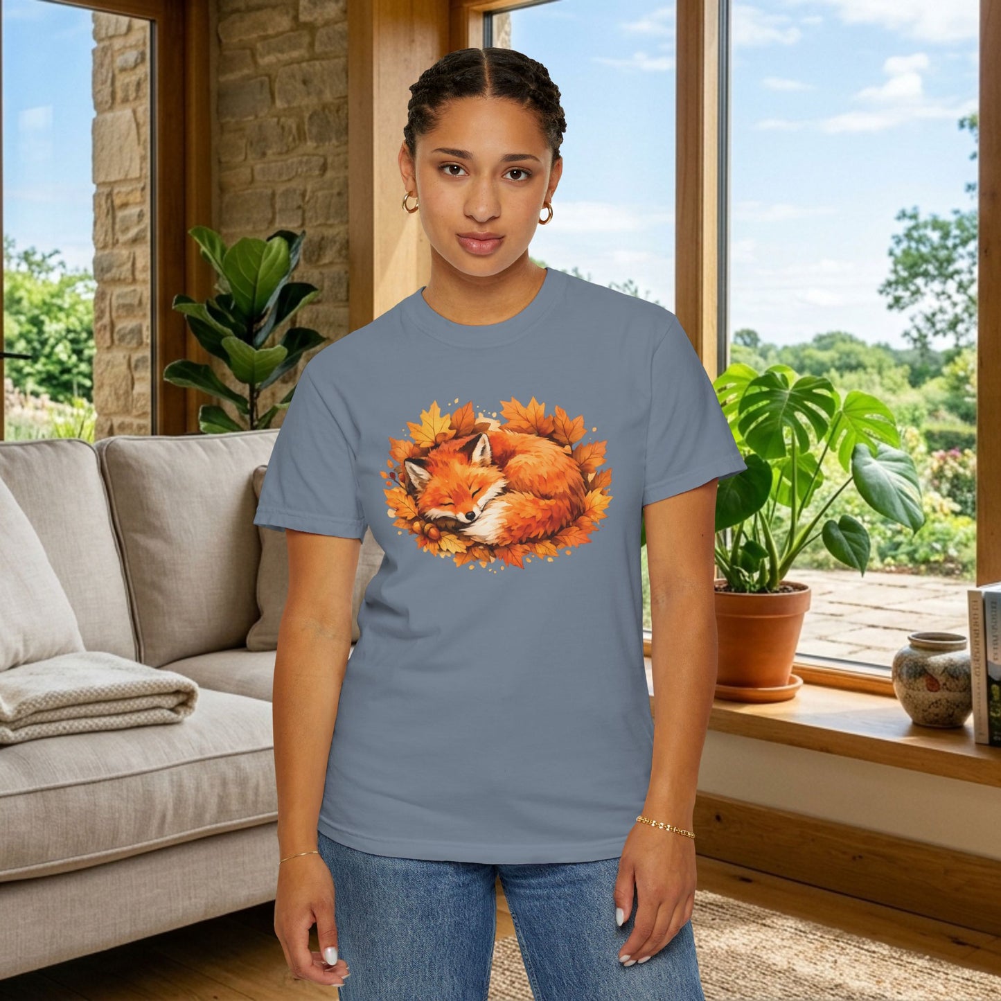 Sleeping Fox Watercolor Graphic Tee | Cozy Woodland Animal Shirt | Nature Lover Gift