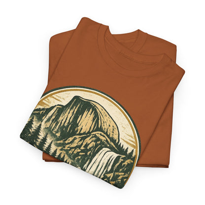 Great Outdoors Retro Badge Tee | Yosemite Half Dome Graphic Shirt | Camping Gift
