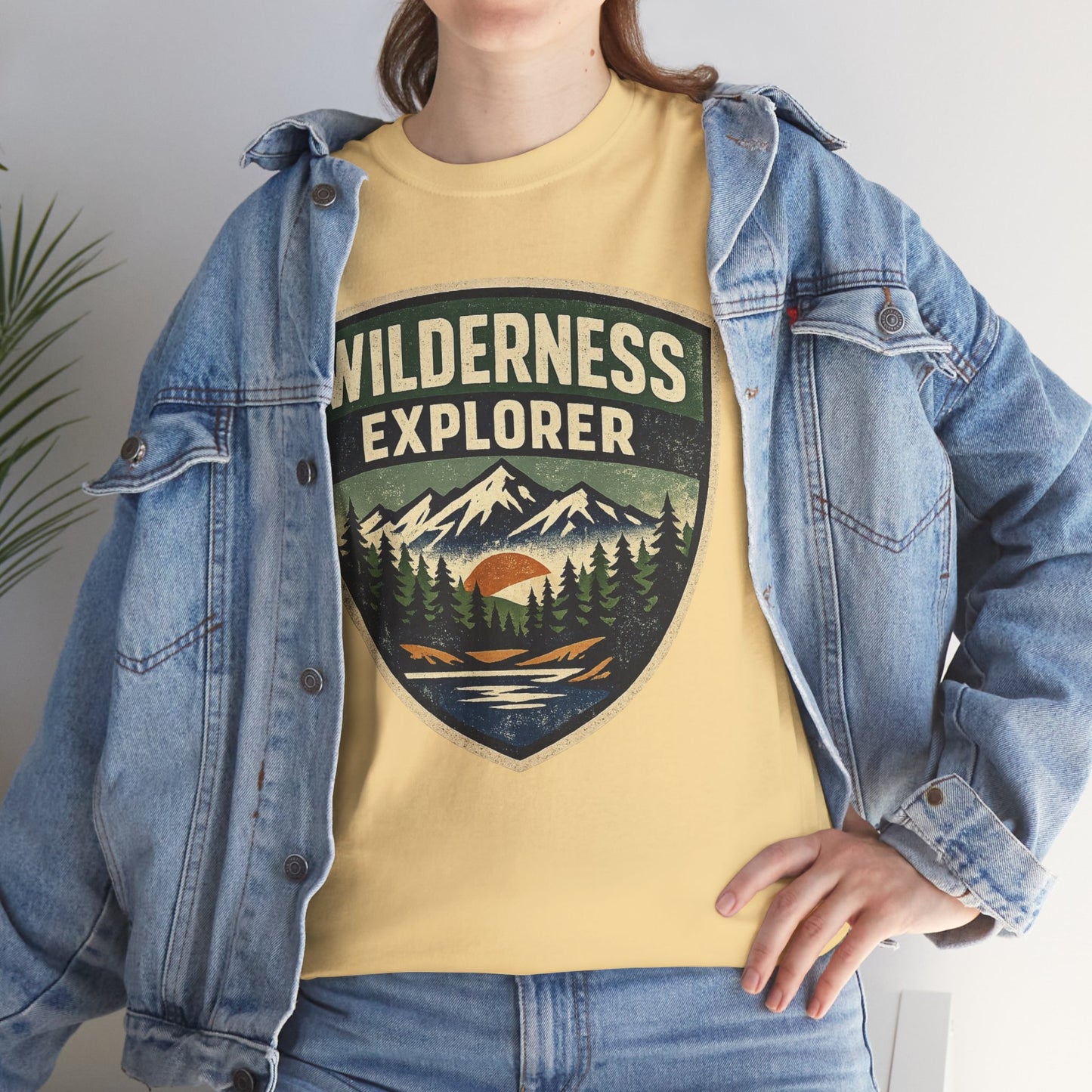 Wilderness Explorer Shield badge Tee | Retro Outdoor Adventure design | Hiking